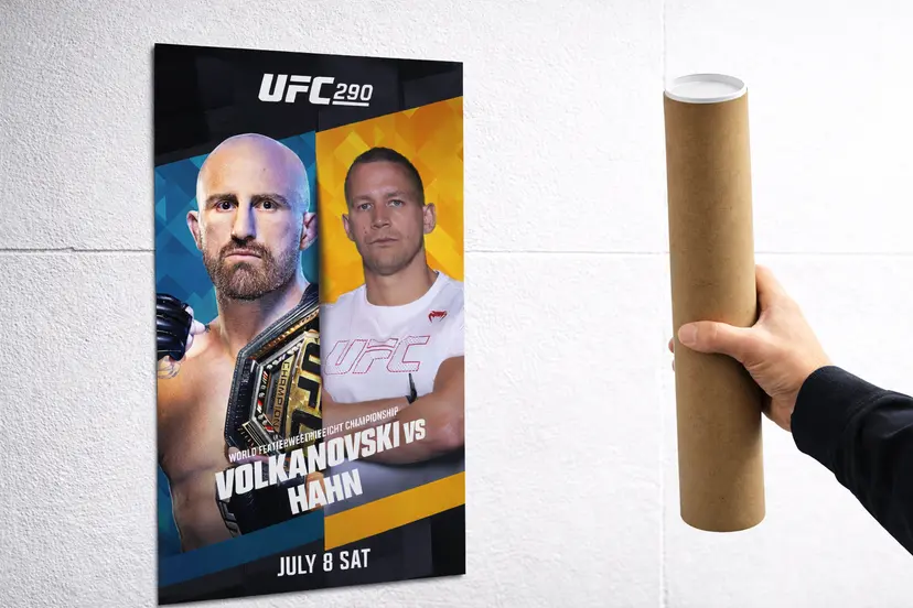 UFC 290 personalized fight poster with mailing tube
